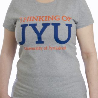 T-paita / T-shirt (Thinking of JYU, slim fit, grey) (PR9002)